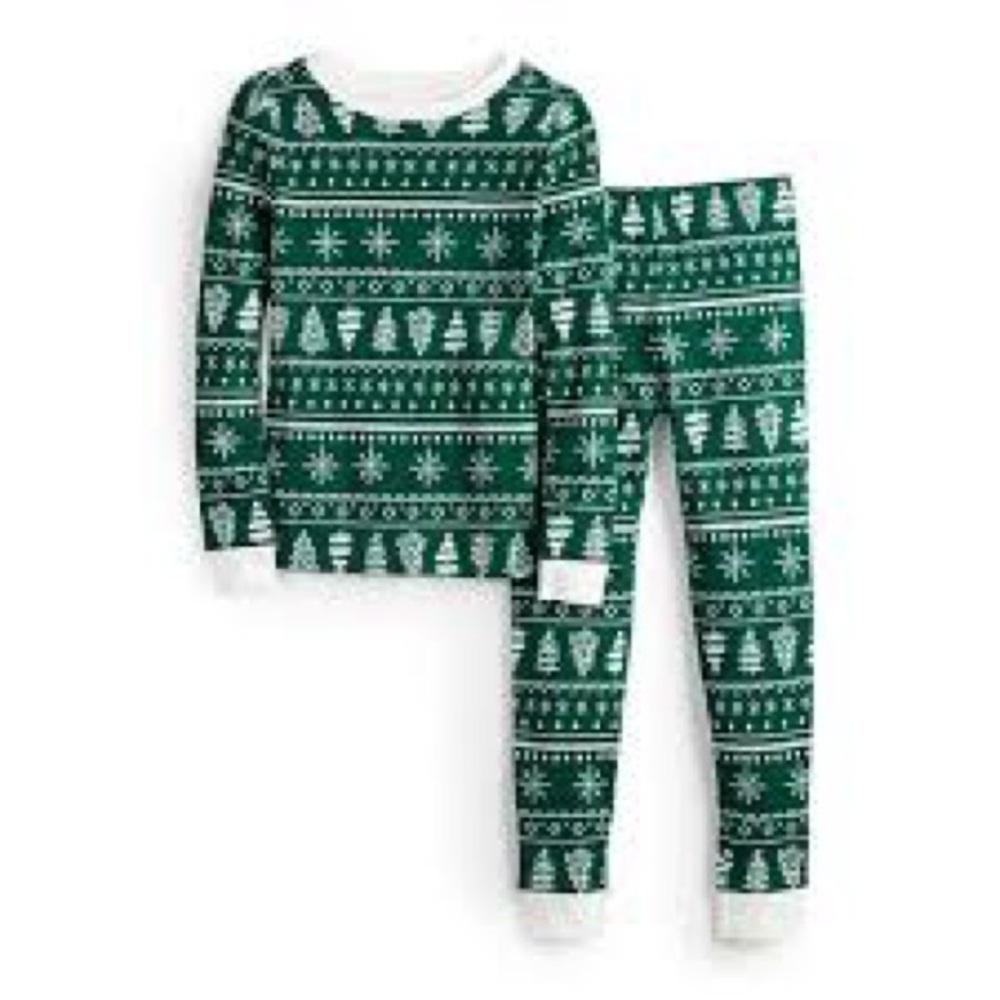 LC Lauren Conrad Green and White Pajama Set